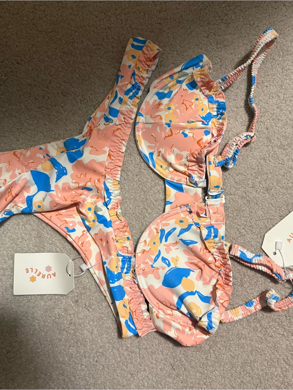 Pink & Blue Floral Bikini